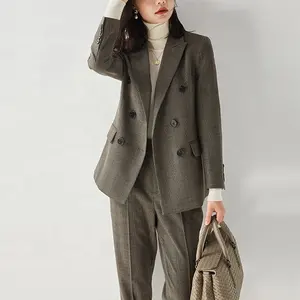 Custom womens suits and blazer jacket plaid autumn fashion elegant office wear blazers for women