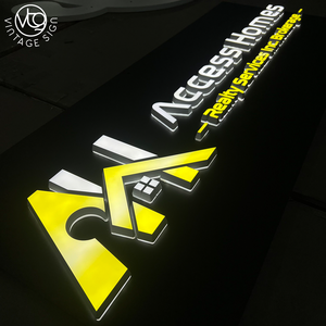 Enseigne LED personnalisée à double éclairage avec plaque arrière noire pour l'image de marque des agences immobilières - Product Image 4