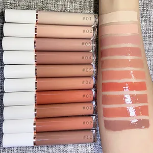 New Arrival custom round shape private label Vegan Nude Waterproof Lipgloss