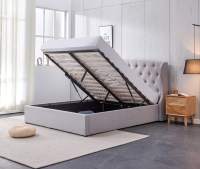 Cadre de lit en bois personnalisé contemporain exclusif, ensemble de meubles de chambre à coucher directement de l'usine, design moderne sur mesure