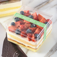 Boîte à gâteau carrée transparente jetable de haute qualité pour sushis, desserts, aliments, en plastique PS, pour emballer des mousses, des tiramisu