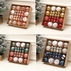 Boling Dts1 2026 Ensemble d'ornements de Noël en plastique brillant de style européen, incassables, rose, bleu marine, rouge, or, pour la maison - Product Image 2
