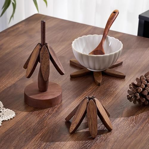 Sous-verre en bois artisanal en acacia, noyer et bambou, personnalisé, mignon, pour tasses à thé, café, bière, OEM en gros - Product Image 4