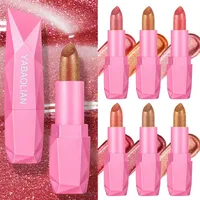 Rouge à lèvres doré Quicksand 6 couleurs, paillettes fines, hydratant, soyeux, effet sirène, longue tenue, imperméable, maquillage 3,5g en boîte