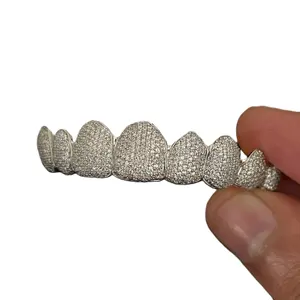 Rejilla Dental de Alta Calidad, Oro Sólido de 10k, con Diamantes de Imitación VVS Moissanite, Estilo Elegante, para Hombre - Product Image 2