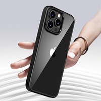 Coque de téléphone transparente antichoc en TPU mat pour iPhone 15 Pro Max, coque arrière fine en PC transparente pour iPhone 14 15 16 17