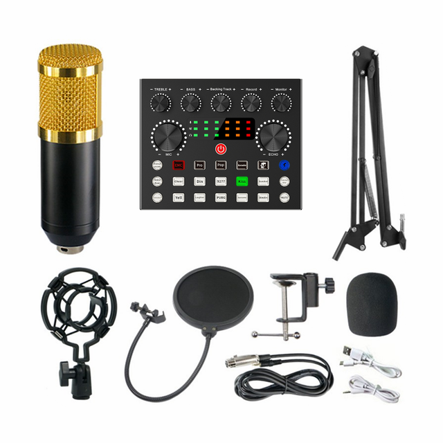 Live soundkarte BM800 V8S Mixer Condenser Microphone Audio Sound Card Live Broadcast Recording USB 3.5mm