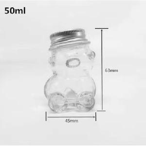 50ml 80ml 160ml En Gros Ours En Forme De Bouteille En Verre Miel Abeille Bonbons Sucre Chocolat Bocal En Verre Bouteille En Forme D'ours Avec Couvercle - Product Image 5