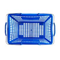 Panier de courses Quali coloré en gros pour supermarché, durable, rouge, 100 % PP, couleurs personnalisées, avec poignées métalliques