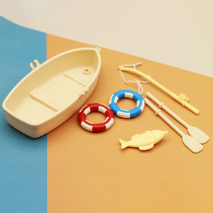 Barco de Madera de Juguete para Niños, Barco de Pesca en <span class=keywords><strong>Miniatura</strong></span>, Modelo de Juguete, Decoración para Casa de Muñecas - Product Image 5
