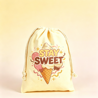 Sac à cordon en toile robuste et personnalisé, motif dessin animé, écologique, avec poignée, logo sérigraphié, réutilisable et lavable pour la maison