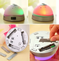 Décoration d'intérieur, horloge de bureau électronique à 7 couleurs changeantes, projecteur de lune et d'étoiles, veilleuses pour enfants, cadeaux d'anniversaire pour enfants