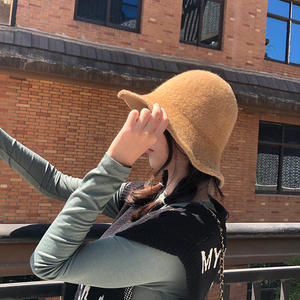 2025 nueva llegada sombreros de cubo sólidos moda invierno sombreros de cubo personalizados Marten pelo piel peluda gorra de pescador para mujer - Product Image 2