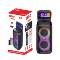 Haut-parleur karaoké avec double caisson de basses de 6,5 pouces, 40 W, écran tactile, entrée auxiliaire pour des basses super puissantes, pour la télévision, les fêtes, l'extérieur