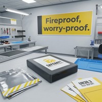 Étiquettes de sécurité ignifuges en PET pour batteries au lithium, résistantes aux électrolytes, durables, pour outils électriques et ordinateurs de stockage d'énergie