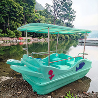 Promotion : Bateau à pédales/électrique en plastique pour 4 personnes, équipement de jeu aquatique, vélo aquatique, bateau de tourisme pour parcs aquatiques - En solde