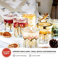 Handgemachte Moderne Sojawachs-Kerzen mit Niedlichem Blumen-Jasmin-Duft, Umweltfreundlich, Individuell für Weihnachten, Hochzeit, Geburtstag, im Glasgefäß