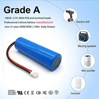 UN38.3 MSDS 18650 2600mAh 3.7V Dengan PCB dan kepala terminal OEM Paket Baterai Isi Ulang Silindris Untuk Alat Tenaga