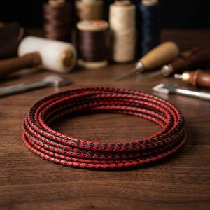 Braided <b>Leather</b> Cord for Jewelry Making Necklace <b>Bracelets</b> Fashion Accessories All Sizes and Colors Full-Grain Original <b>Leather</b> - Product Image 1