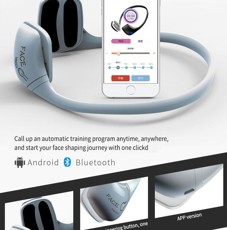 Rechargeable EMS Microcurrent Jawline Trainer Face Shaper Beauty Device for Men Women Jawline exerciser