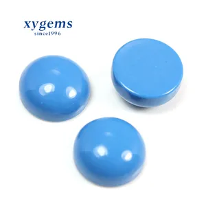 xygems China Wholesale 3.0 ~ 10mm Cabochon Blue Turquoise Synthetic Loose gemstone