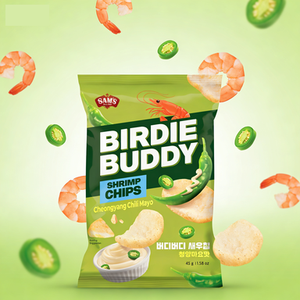 เบอร์ดี้ บัดดี้ ชิปส์กุ้งรสเผ็ดชิวตี้ ชีองหยาง พริกไทยหอม รสครีมมี่ ขนาดพอดีคำ ขนมขบเคี้ยวกรอบ ขายส่ง - Product Image 1