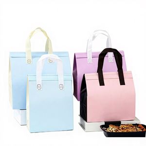 Disposable Non-woven Insulated Food Cooler Bags with Zipper Closure Portable Lunch Bags for Keep Warm - Product Image 4