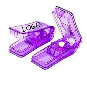 Coupe-pilules rectangulaire en plastique personnalisé pour pilules et comprimés de petite/grande taille, étui de voyage portable - Product Image 3
