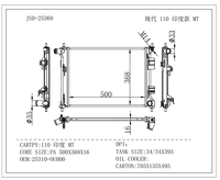 Radiateur en aluminium neuf JD 25369 pour I10 25310-0U000, système de refroidissement, pièce moteur automobile de haute qualité