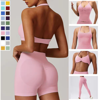 Спортивный комплект F235 Xingzhong New Seamless для женщин: бесшовные шорты-велосипедки с эффектом push-up и топ для йоги (2 предмета)