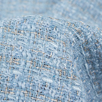 Nouveau stock de tissu tweed fantaisie avec tissu tweed polyester tissé or filé pour vêtements