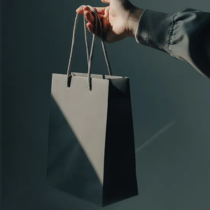 Tùy Chỉnh Riêng Logo In Màu Xám Cá Nhân Sang Trọng Mua Sắm Tote Quà Tặng Cao Cấp Túi Giấy Với Xử Lý - Product Image 1