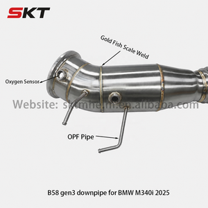 Tubería de Escape de 5 Pulgadas Gen3 B58 con Tubo OPF para BMW M340i M440i M240i 540i X3 M40i X4 M40i, Acabado Pulido - Product Image 3