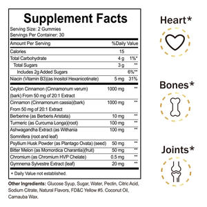 Gummies alla cannella senza zucchero 60 vegani senza glutine senza glutine dolore articolare per adulti supporto immunitario supporto antiossidante integratore di bellezza - Product Image 2