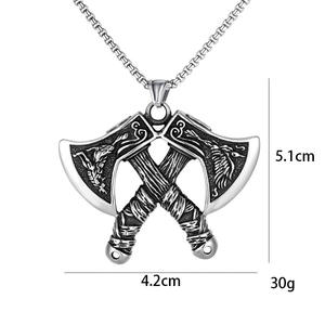Collar de Acero de Titanio con Hacha Vikinga Retro Euroamericana - Colgante de Hacha, Amuletos de Moda Hip Hop de Acero Inoxidable - Product Image 5