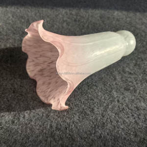 Pantalla de Lámpara de Cristal Soplado Artesanal Color Rosa Antiguo con Diseño de Lirio de Estanque, 6 Pulgadas de Altura, Fácil Instalación para Mesa y Base de Suelo - Product Image 6