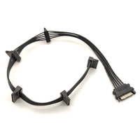 18 AWG 15pin Sata Fuente de alimentación Cable divisor Disco duro 1 macho a 5 hembra Cable de alimentación de extensión