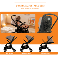 En gros Land Leopard Eagle Luxe Poussette bébé pliable en alliage 4-en-1 Système de voyage 3-en-1 Ceinture de sécurité à cinq points Rotation à 360°