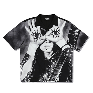Chemise à col imprimé Star Power Camp, t-shirts graphiques décontractés de haute qualité pour hommes, chemises pour hommes - Product Image 4