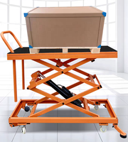Table élévatrice à ciseaux hydraulique manuelle mobile d'intérieur, plateforme pliable, chariot plat pour la décoration murale
