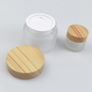 Pot en verre dépoli transparent avec couvercle en bambou pour crème corporelle, 5/10/15/20/30/50/60/80g, personnalisable - Product Image 1