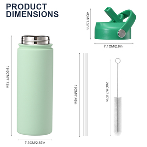 Custom Bpa Free 500 Ml 18 Oz Color-Blocking Stainless Steel Vacuum Wide Mouth <strong>Water</strong> <strong>Bottle</strong> With Leakproof Lid and Flip-Up Straw - Product Image 5