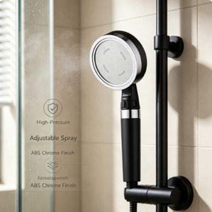 High Pressure Adjustable ABS Chrome <strong>Shower</strong> Head With Stainless Steel Spray <strong>Plate</strong> - Product Image 1
