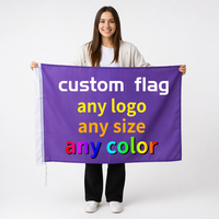 Promotion drapeau personnalisé extérieur 3x2ft Sublimation blanc bannière personnalisée conception personnalisée n'importe quel Logo volant 3x5 pieds drapeau personnalisé