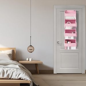 Over The Door Organizer 4 <b>Shelf</b> 6 Pockets Waterproof Polyester Storage Rack For Toys Behind Door Wall Hanging - Product Image 6
