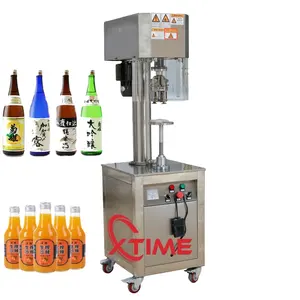 Cheapest semi automatic plastic glass wine whisky soda water bottle ROPP aluminum cover screw capping machine