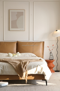 Trung Quốc Mới Nhất Thiết Kế Giường Da Nền Tảng Bọc Đồ Nội Thất Phòng Ngủ Đặt Giá Rẻ Giường Mềm Cho Người - Product Image 2