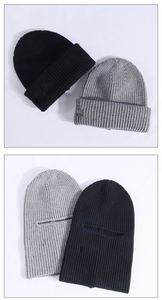 Gorro de invierno nuevo al por mayor, liso, con un orificio, para esquí, grueso, cálido, de punto, tipo pasamontañas, con bordado personalizado - Product Image 5