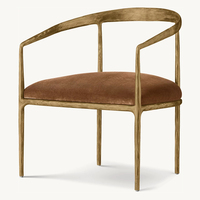 Mobilier d'hôtel moderne dossier baril chaise en tissu chaise de canapé simple d'intérieur à cadre métallique de loisirs chaises de salle à manger durables