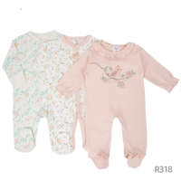Vêtements de bébé en coton en gros : couvre-pieds, pyjamas toutes saisons, vêtements d'intérieur, adorables combinaisons à manches longues pour ramper